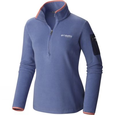 Fleece Columbia Titan Pass 1.0 Half Zip Mujer Azules / Coral - Chile ORI136845